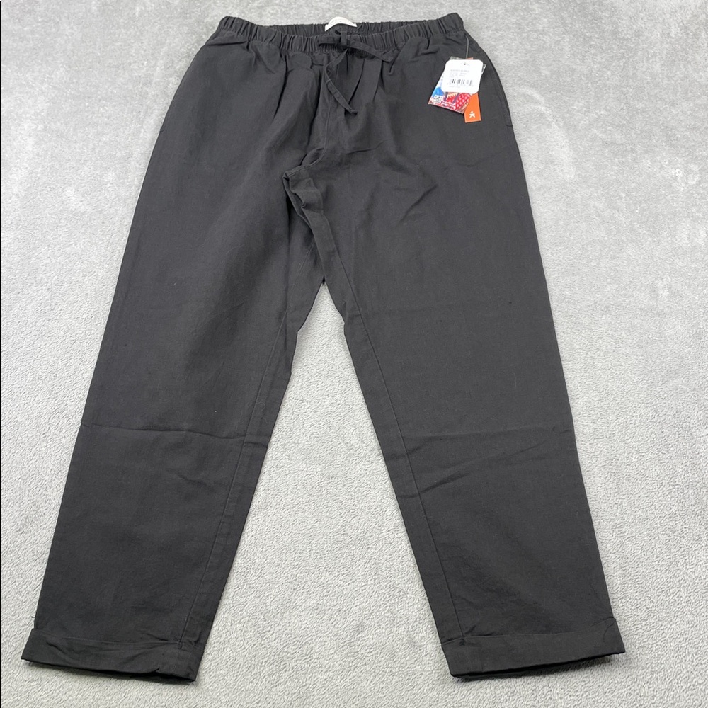 NEW Known Supply S Organic Cotton Linen Blaine Black‎ Casual Pants